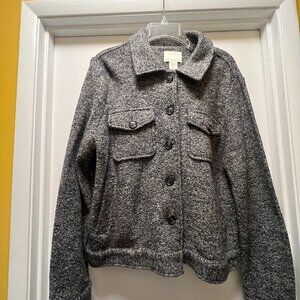 Cynthia Rowley Gray Bouclé Knit Jacket – Women’s Large